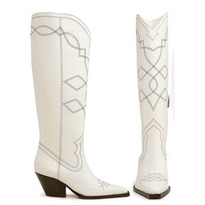 Vince Camuto Nedema Women's Western Boots Creamy White Size 5.5